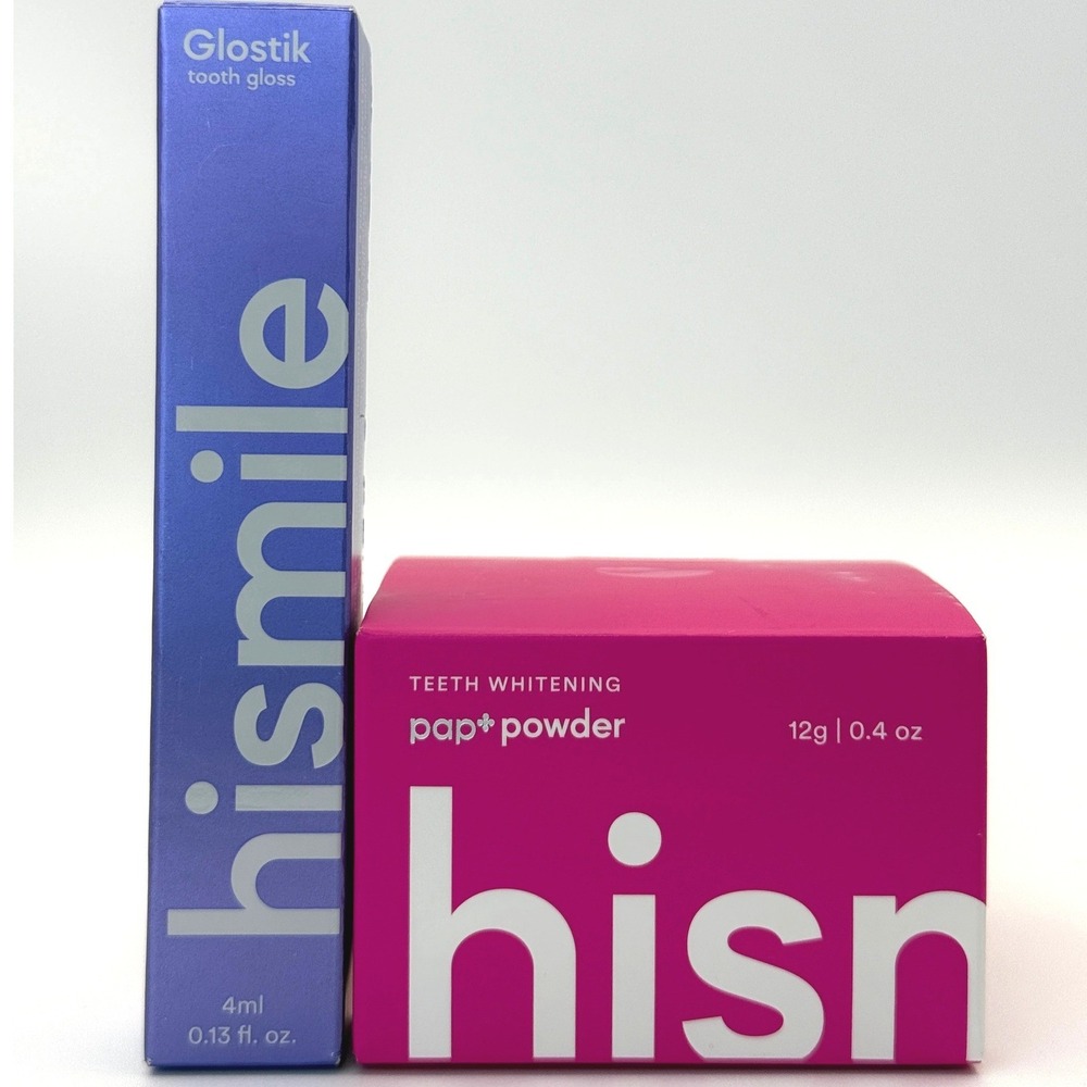 Hismile Glostik Tooth Gloss 4ml and PAP+ Teeth Whitening Powder 12g‎ Bundle NEW